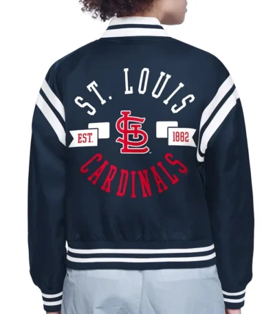 St. Louis Cardinals Printed Logo Varsity Satin Jacket