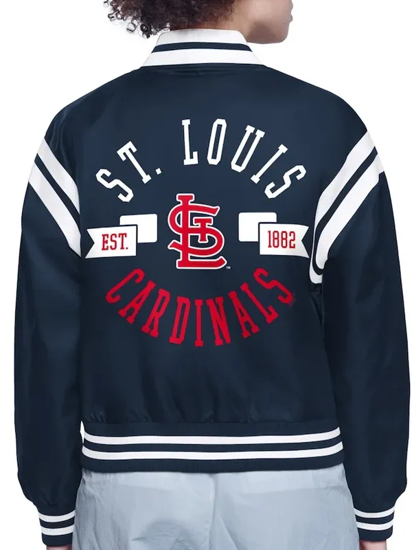 St. Louis Cardinals Printed Logo Varsity Satin Jacket