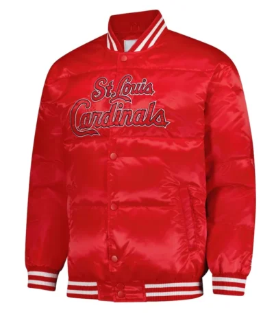 St. Louis Cardinals Puffer Red Satin Jacket