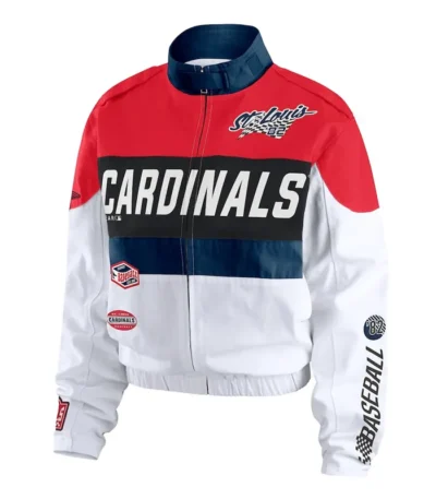St. Louis Cardinals Racing Red-White Full-Zip Jacket