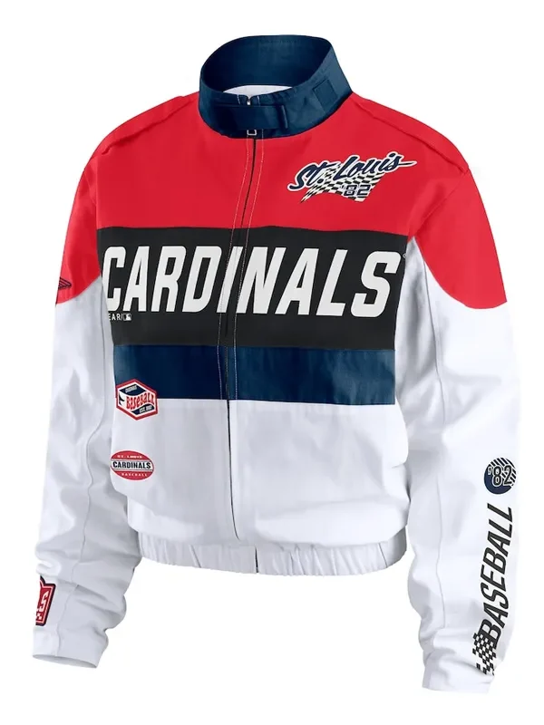 St. Louis Cardinals Racing Red-White Full-Zip Jacket