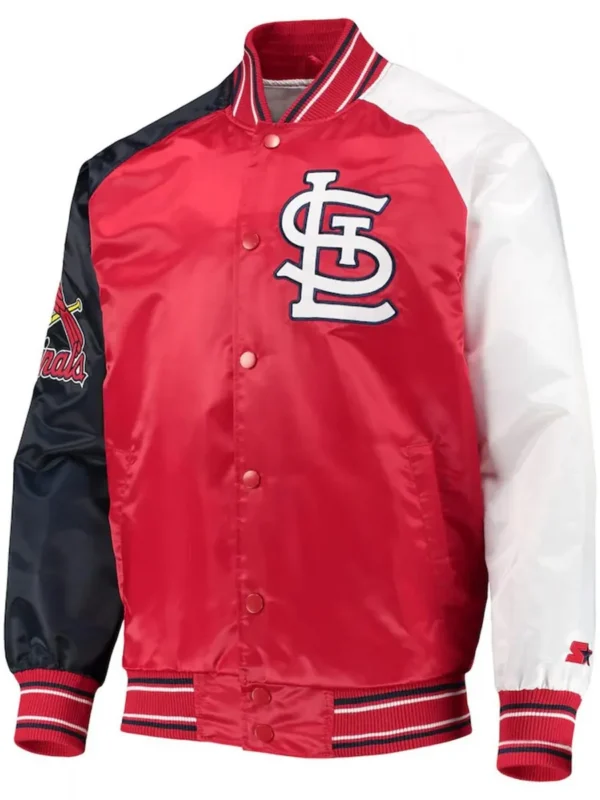 St. Louis Cardinals Reliever Raglan Full-Snap Satin Jacket