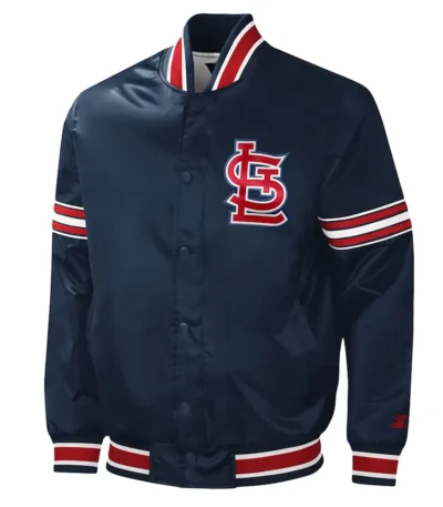 St. Louis Cardinals Slider Navy Satin Jacket