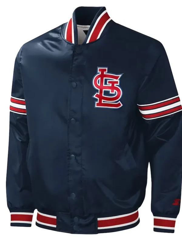St. Louis Cardinals Slider Navy Satin Jacket