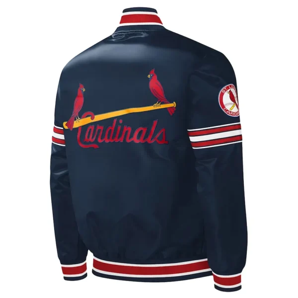 St. Louis Cardinals Slider Navy Satin Jacket