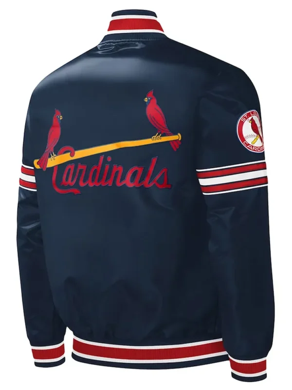 St. Louis Cardinals Slider Navy Satin Jacket