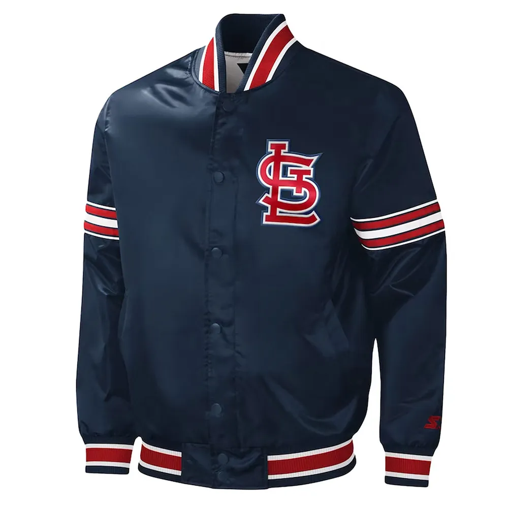 St. Louis Cardinals Slider Navy Satin Jacket St. Louis Cardinals Slider Navy Satin Jacket