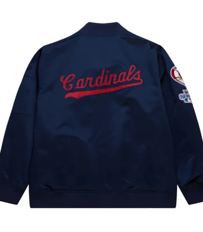 St. Louis Cardinals Vintage Logo Navy Lightweight Satin Jacket