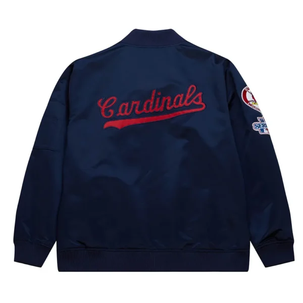 St. Louis Cardinals Vintage Logo Navy Lightweight Satin Jacket
