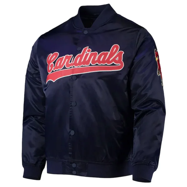 St. Louis Cardinals Wordmark Navy Satin Jacket