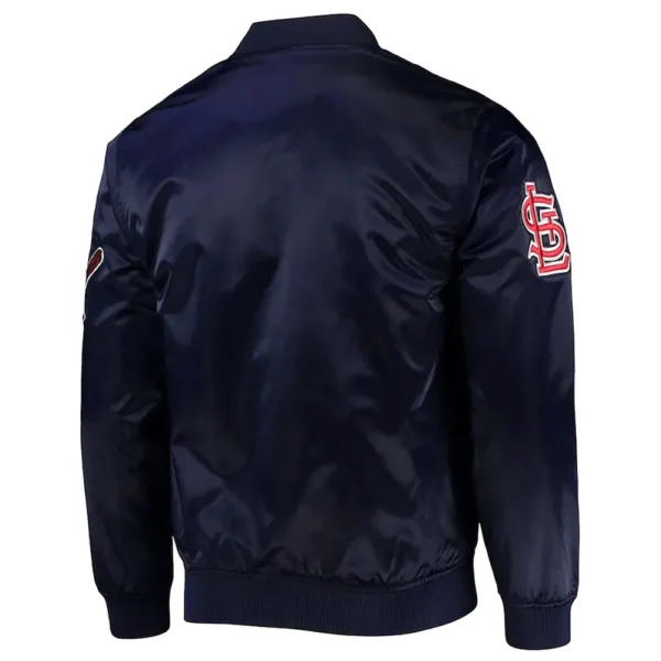 St. Louis Cardinals Wordmark Navy Satin Jacket