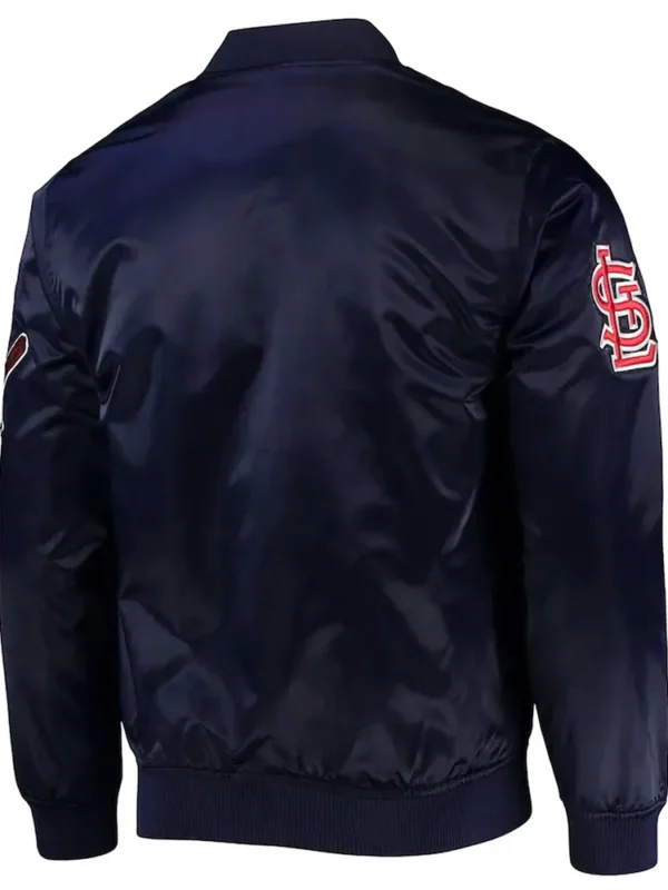 St. Louis Cardinals Wordmark Navy Satin Jacket