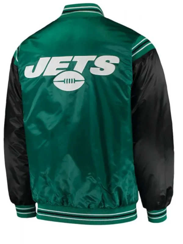 Starter NY Jets Green and Black Satin Jacket
