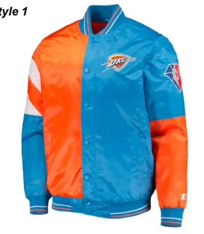 Starter OKC Varsity Orange and Blue Jacket