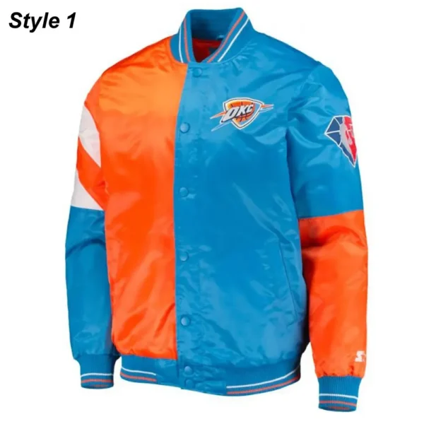 Starter OKC Varsity Orange and Blue Jacket