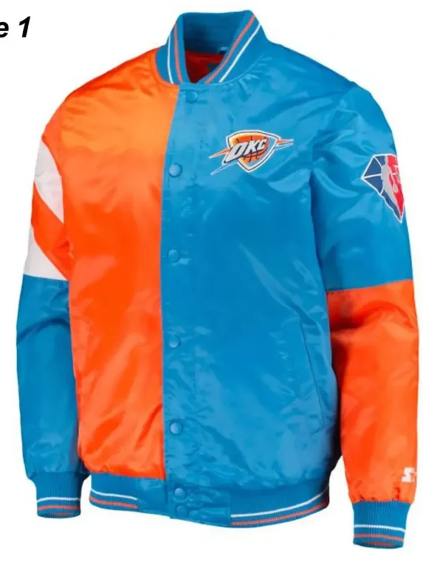 Starter OKC Varsity Orange and Blue Jacket