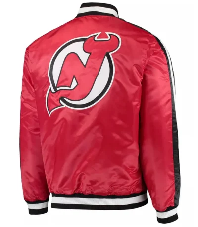 Starter Red New Jersey Devils O-Line Satin Full-Snap Jacket