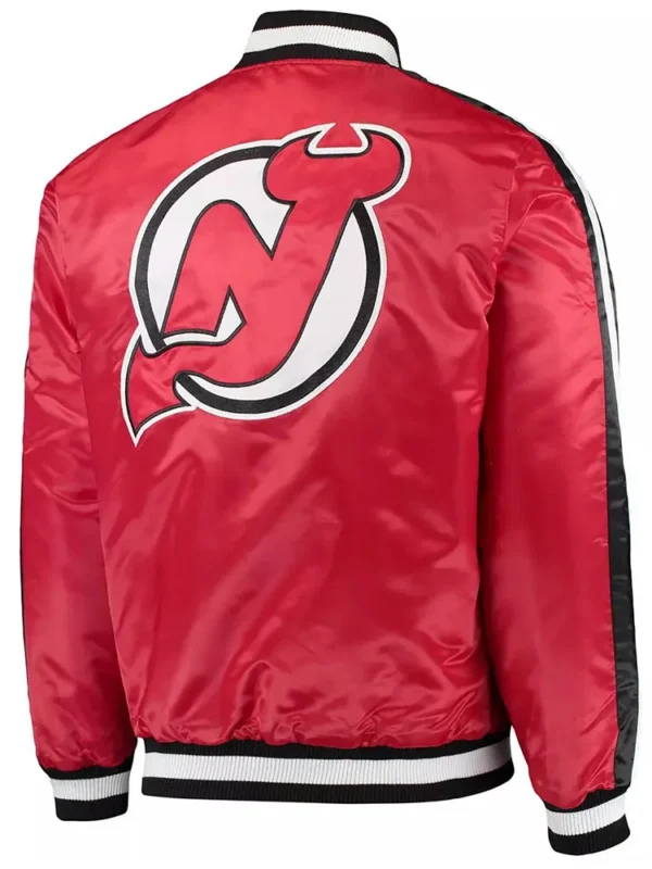 Starter Red New Jersey Devils O-Line Satin Full-Snap Jacket
