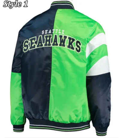 Starter Seattle Seahawks Blue and Neon Green Jacket