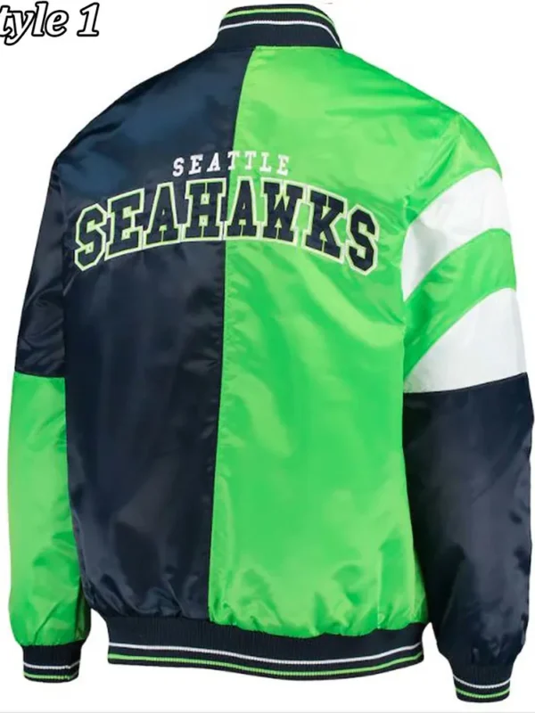 Starter Seattle Seahawks Blue and Neon Green Jacket