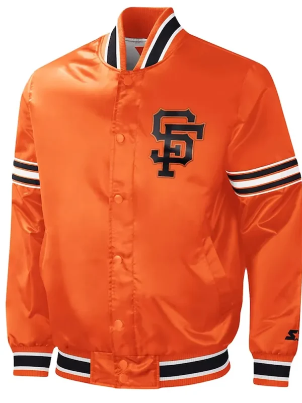 Starter Slider San Francisco Giants Satin Full-Snap Orange Jacket