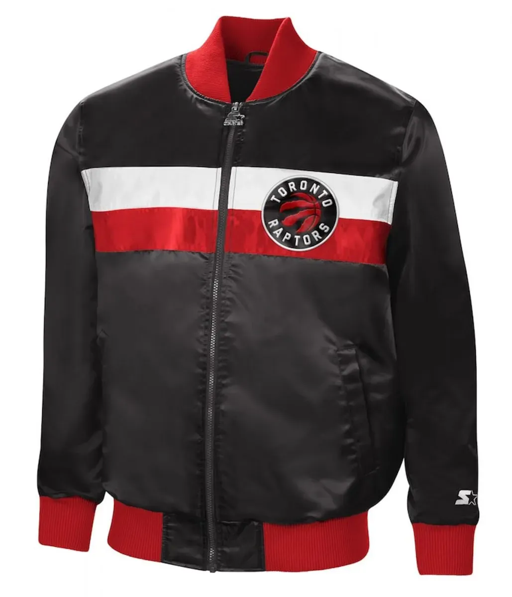 Starter Toronto Raptors Black Bomber Jacket Starter Toronto Raptors Black Bomber Jacket
