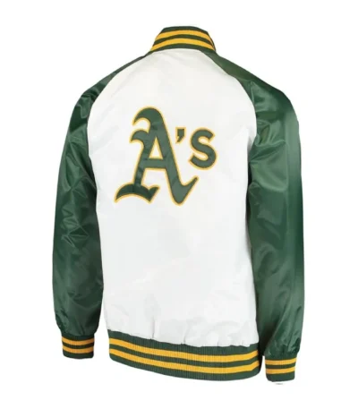 Clean-Up Hitter Oakland Athletics White and Green Jacket