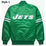Striped New York Jets Green Satin Jacket
