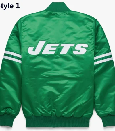 Striped New York Jets Green Satin Jacket