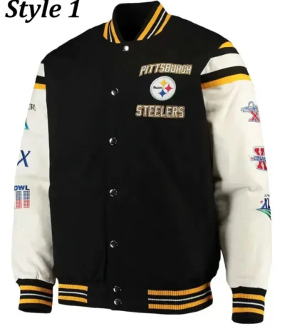 Super Bowl Champions Pittsburgh Steelers Black Letterman Jacket