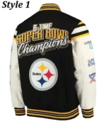 Super Bowl Champions Pittsburgh Steelers Black Letterman Jacket