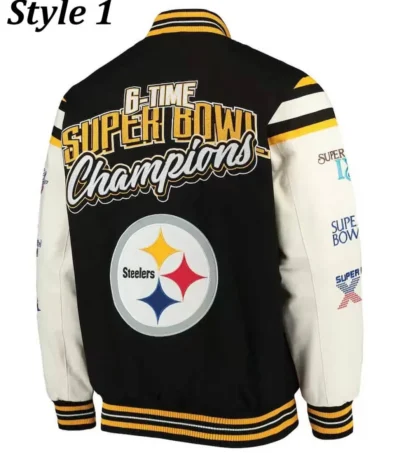 Super Bowl Champions Pittsburgh Steelers Black Letterman Jacket