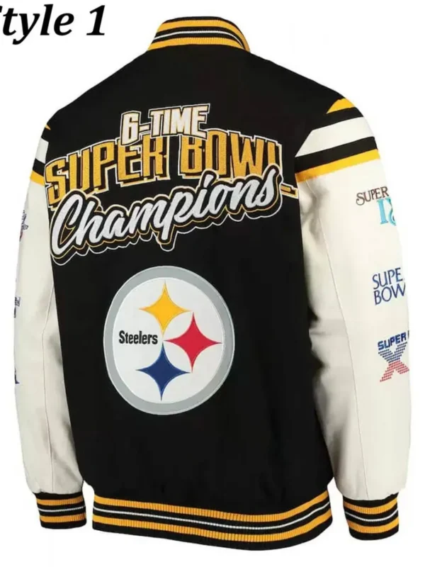 Super Bowl Champions Pittsburgh Steelers Black Letterman Jacket