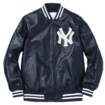 Supreme NY Yankees Varsity Full-Zip Leather Jacket