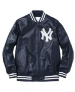 Supreme NY Yankees Varsity Full-Zip Leather Jacket