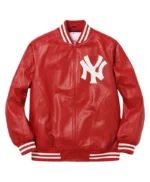 Supreme NY Yankees Varsity Full-Zip Leather Jacket
