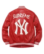 Supreme NY Yankees Varsity Full-Zip Leather Jacket