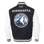 T-Wolves 2024/25 City Edition Black And White Varsity Jacket