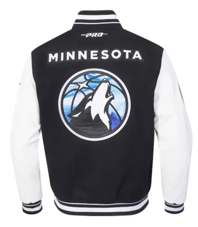 T-Wolves 2024/25 City Edition Black And White Varsity Jacket