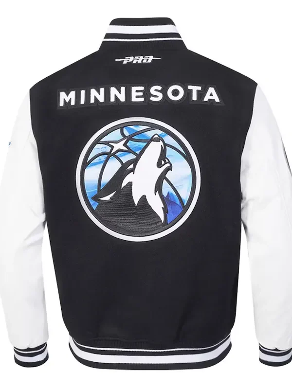 T-Wolves 2024/25 City Edition Black And White Varsity Jacket