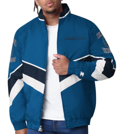 T-Wolves Captain Blue Varsity Satin Jacket