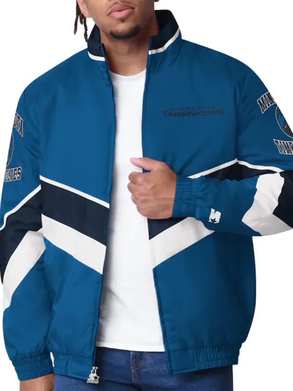 T-Wolves Captain Blue Varsity Satin Jacket