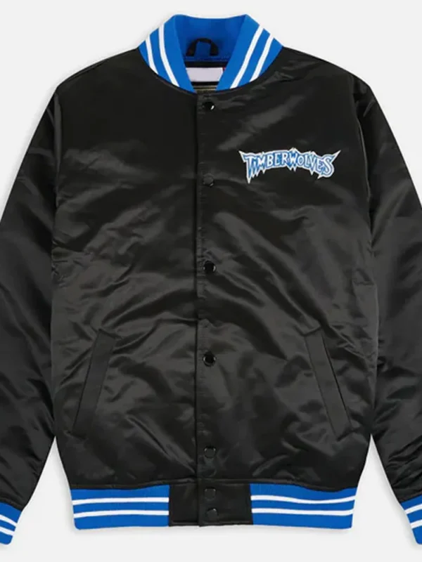 T-Wolves Heavyweight Satin Blue Jacket