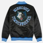 T-Wolves Heavyweight Satin Blue Jacket