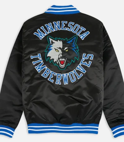 T-Wolves Heavyweight Satin Blue Jacket