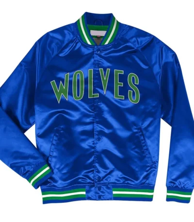 T-Wolves Heavyweight Satin black Jacket