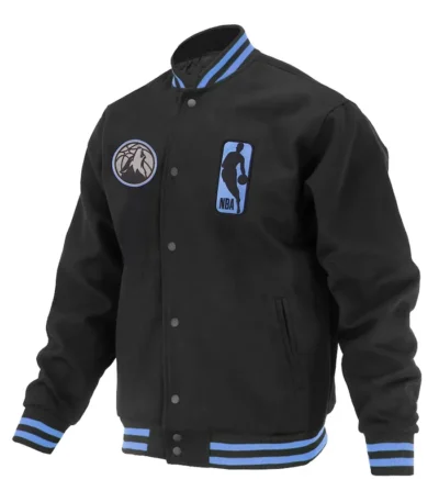 T-Wolves Logoman Shadow Black Varsity Jacket