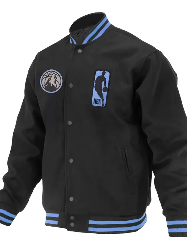 T-Wolves Logoman Shadow Black Varsity Jacket