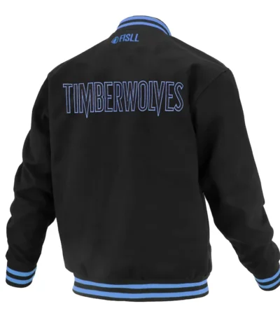 T-Wolves Logoman Shadow Black Varsity Jacket