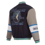 T-Wolves Navy And Gray Varsity Wool Jacket